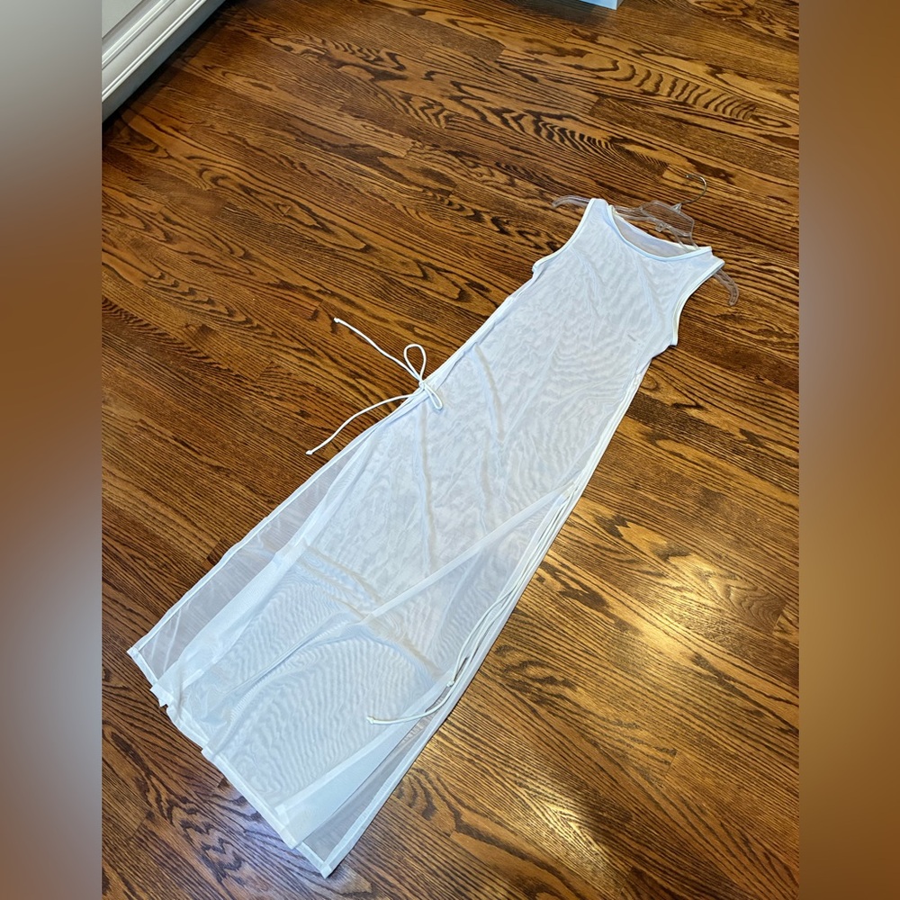 SHEIN White Sheer Skirt with Side Ties